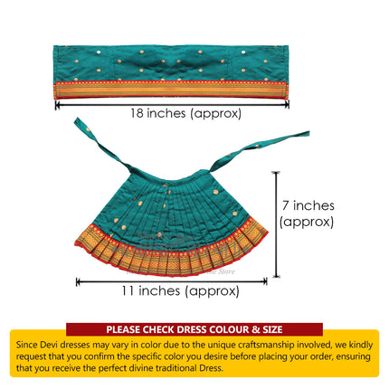Devi Mata Laxmi Pujan | Kalash Sthapana Margashirsh Puja | Navratri Traditional Dress Poshak (7(Height) x 11(Width) Inch)