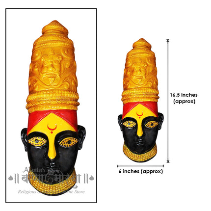 Tulja Bhavani Mata Mukhotta Goddess MahaLakshmi Devi Ammavari Kulswamini Face for Ganpati Decoration,Navaratri Puja Makhar Decoration/MargashirshaVrat Puja (Big Size Devi FACE)