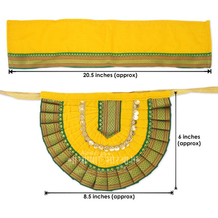 Kolhapuri Mahalaxmi Dress Vastra/Poshak | Kalash Sthapana Margashirsh Puja | Traditional Dress Poshak for Devi Maa Lakshmi for Puja(Yellow)( 6 inch Poshak)
