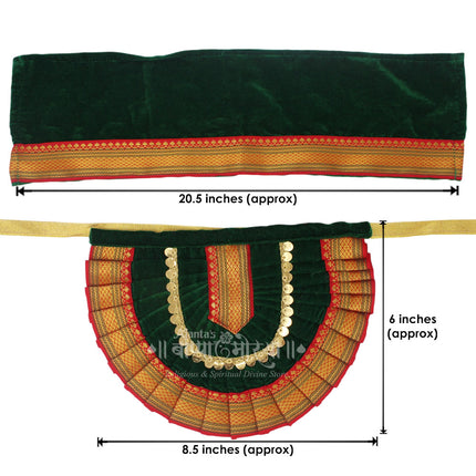 Kolhapuri Mahalaxmi Dress Vastra/Poshak | Kalash Sthapana Margashirsh Puja | Traditional Dress Poshak for Devi Maa Lakshmi for Puja (Green ) (6 Inch Poshak)