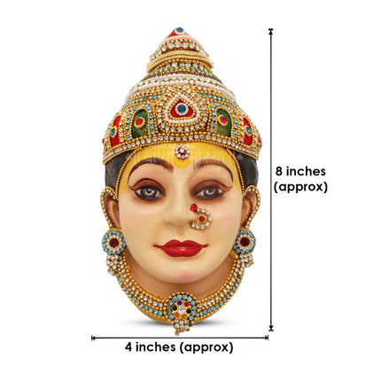 Amman Devi Face, Varalakshmi Devi Face Lakshmi Devi Face,Ammavari Face, Varalakshmi Devi Face Mahalakshmi Face Material: Polyfiber
