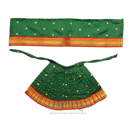 Devi Mata Laxmi Pujan | Kalash Sthapana Margashirsh Puja | Navratri Traditional Dress Poshak (7(Height) x 11(Width) Inch)