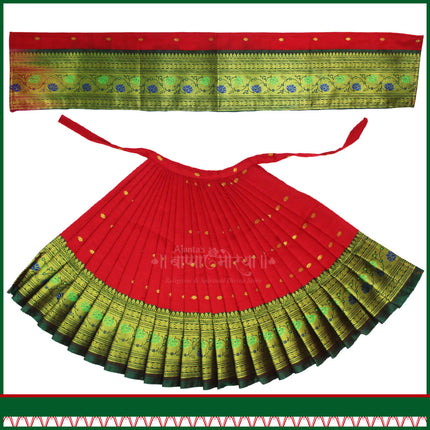 Maharani Devi Dress Poshak for Idol | Traditional Goddess Dress for Lakshmi Durga Ambabai Perfect for Navratri, Margashirsha, Varalaxmi Traditional Dress for Mata Rani Idol (12 Inch Poshak)