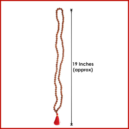 Divine 108 Beads Rudraksha Natural Seed Prayer Beads Rudraksha  Powerful Rudraksha Mala for Positive Vibes, Meditation, Mantra Japa Mala, Shiv Blessings( Approx. 19 Inches Length)