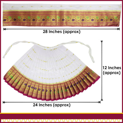 Maharani Devi Dress Poshak for Idol | Traditional Goddess Dress for Lakshmi Durga Ambabai Perfect for Navratri, Margashirsha, Varalaxmi Traditional Dress for Mata Rani Idol (12 Inch Poshak)