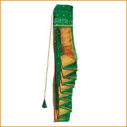 Handcrafted Maharashtrian Gudi Padwa Vastra – Elegant Khan Saree Fabric Gudi Cover | Readymade Festive Decor Traditional Mango Leaf Gudi Padwa Vastra Premium Khan Cover