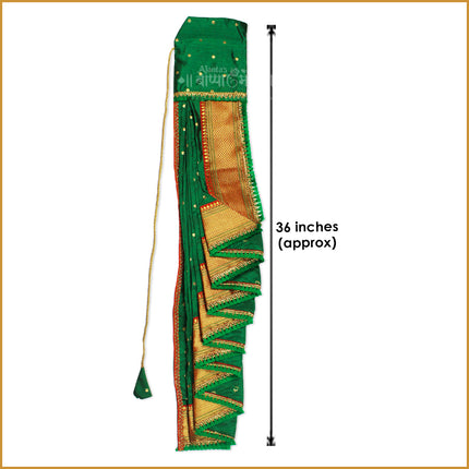 Handcrafted Maharashtrian Gudi Padwa Vastra – Elegant Khan Saree Fabric Gudi Cover | Readymade Festive Decor Traditional Mango Leaf Gudi Padwa Vastra Premium Khan Cover