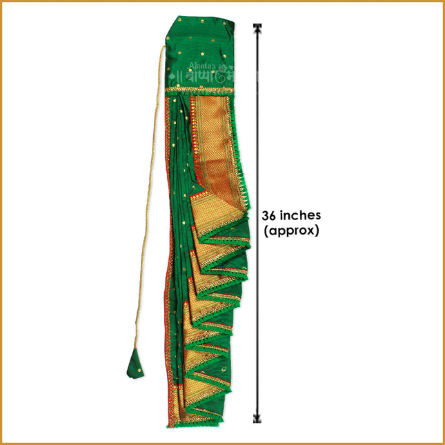Handcrafted Maharashtrian Gudi Padwa Vastra – Elegant Khan Saree Fabric Gudi Cover | Readymade Festive Decor Traditional Mango Leaf Gudi Padwa Vastra Premium Khan Cover