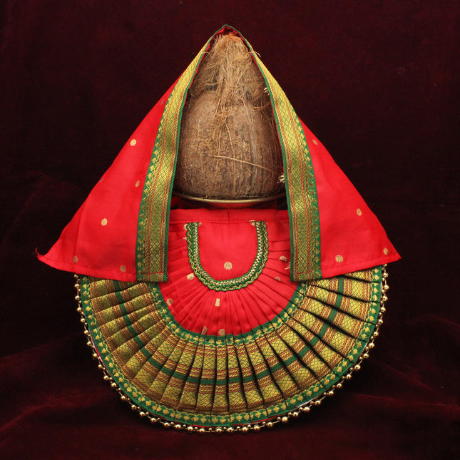 Rajnandani Kalash Poshak for Puja | Traditional Cotton Patka & Lehenga Dress Set for Kalasha Sthapana | Devi Margashirsha  Kalash Vastra for Home Mandir & Festivals (9 Inch Poshak )