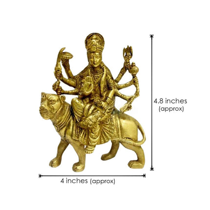 Goddess Ambe Maa Brass Statue | Traditional Hindu Devi Idol for Home Temple & Pooja