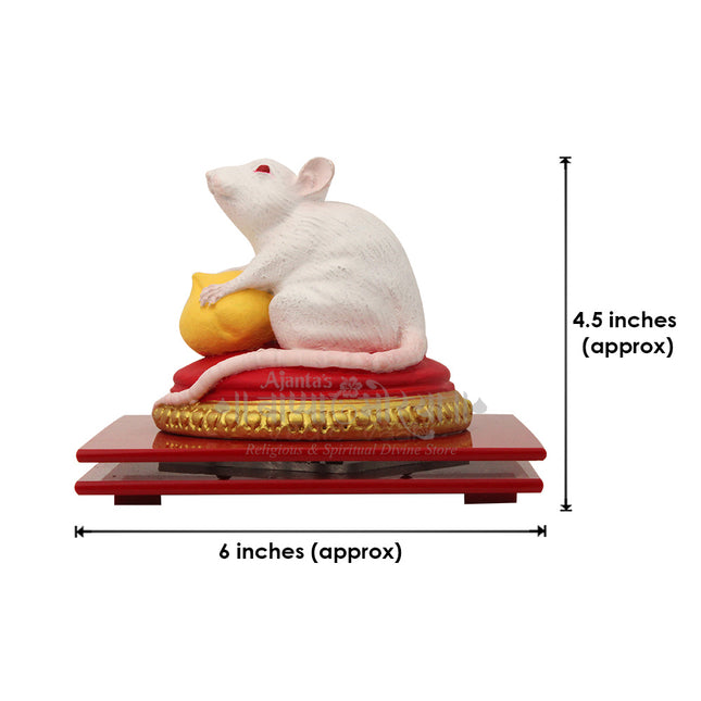 Mushak Idol for Ganpati Pooja | Ganeshji Mooshak/Mushakraj Figurine | Mouse Idol for Ganesh Chaturthi Decoration | Undir Mama Chuha Mooshik Vahana of Ganpati Statue