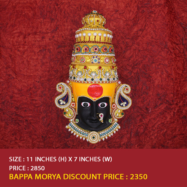 Adishakti Kolhapur  Devi Face Mukut Traditional  Designer Mukut  For Puja Sthapana ( EXCLUSIVE)