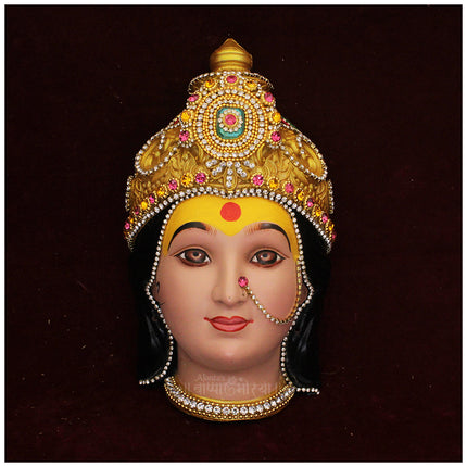 Mauli Mahalaxmi Face / Devi Mukha for Pooja & Temple Decoration | Mata Rani Face for Varalakshmi Puja, Navratri & Festive Mandir Decor