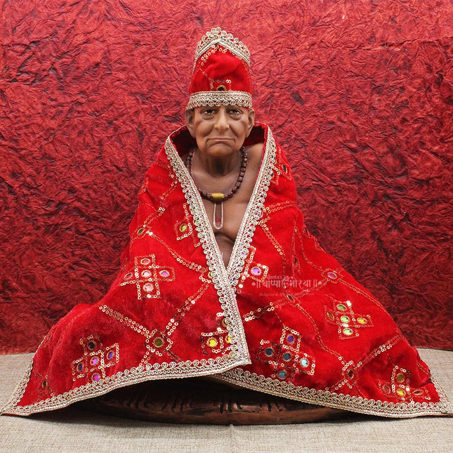 Shri Swami Samarth Akkalkot  स्वामी समर्थ महाराजांचे वस्त्र वेशभूषा Premium Handcrafted Embroidered Traditional Velvet Idol Dress for Swami Samarth Maharaj Dress Vastra  – Daily Puja & Mandir Décor (12 Inch )