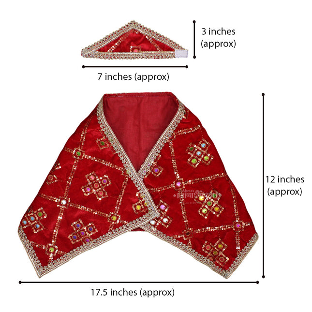 Shri Swami Samarth Akkalkot  स्वामी समर्थ महाराजांचे वस्त्र वेशभूषा Premium Handcrafted Embroidered Traditional Velvet Idol Dress for Swami Samarth Maharaj Dress Vastra  – Daily Puja & Mandir Décor (12 Inch )