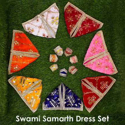 Digambar Swami Shree Swami Samarth Maharaj Akkalkot & Shirdi Wale  Sai Baba Embroidered Poshak Akkalkot Niwasi Shree Swami Samarth Maharaj & Shirdi Sai Baba Embroidered Idol DressSpiritual Idol Dress (6 Inch)