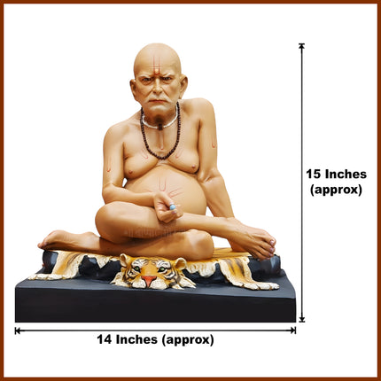 Rajadhiraj Yogiraj Shri Swami Samarth Maharaj Fiber Murti अनंतकोटी ब्रह्मांडनायक श्री स्वामी समर्थ Home Temple & Religious Décor(15 inches)