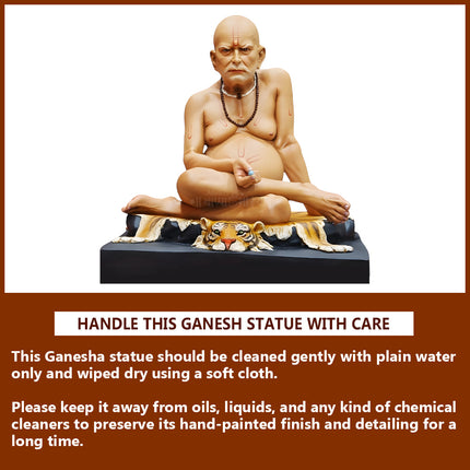 Rajadhiraj Yogiraj Shri Swami Samarth Maharaj Fiber Murti अनंतकोटी ब्रह्मांडनायक श्री स्वामी समर्थ Home Temple & Religious Décor(15 inches)