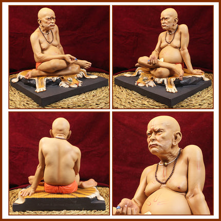 Rajadhiraj Yogiraj Shri Swami Samarth Maharaj Fiber Murti अनंतकोटी ब्रह्मांडनायक श्री स्वामी समर्थ Home Temple & Religious Décor(15 inches)