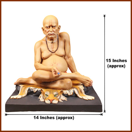Rajadhiraj Yogiraj Shri Swami Samarth Maharaj Fiber Murti अनंतकोटी ब्रह्मांडनायक श्री स्वामी समर्थ Home Temple & Religious Décor(15 inches)