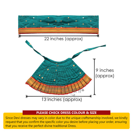 Handcrafted Devi Pooja Dress Poshak –Premium Quality Navratri Margashish Guravar Puja Kalash Sthapna Traditional Wear For Devi Mata  (9 Inch (Poshak Height)  x 13 Inch (Poshak Width) )