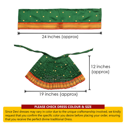 Lehenga Patka for Navratri Matarani Puja|Kalash Sthapana Margashirsh Puja | Navratri Traditional Dress Poshak for Puja Dimensions of lehenga: 19 inches (LENGHT) x 12 inches (HEIGHT)