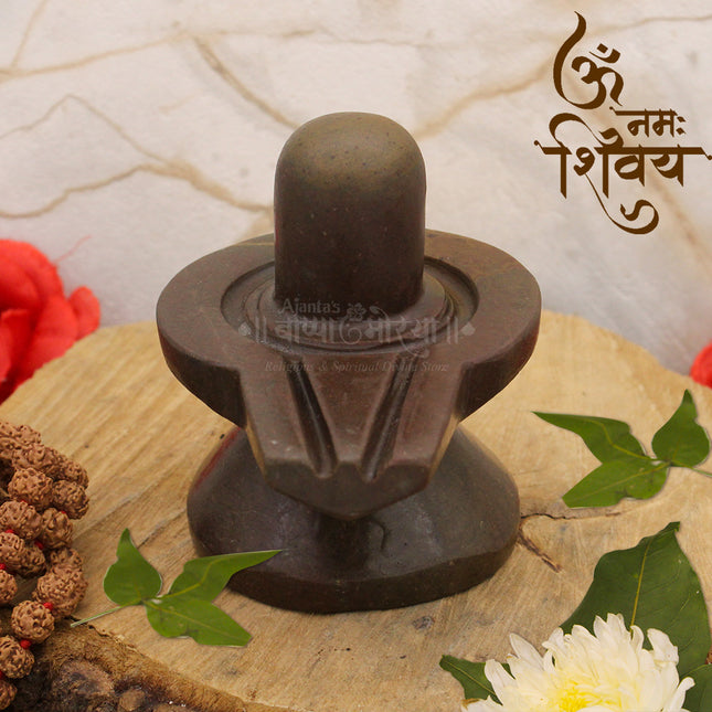Narmada Shivling with Yonibase for Shiv Pujan & Abhishek | Natural Narmadeshwar Shivling for Home Temple & Spiritual Worship