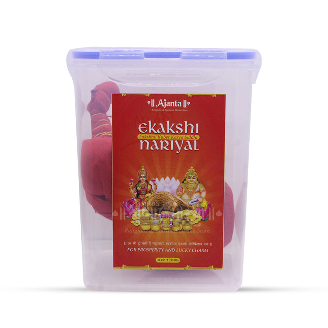 Ekakshi Nariyal Shriphal– Rare One-Eyed Coconut for Wealth, Protection & Divine Blessings  for Diwali Lakshmi PujaSacred Puja Item for Prosperity & Spiritual Growth