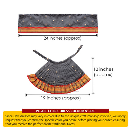 Lehenga Patka for Navratri Matarani Puja|Kalash Sthapana Margashirsh Puja | Navratri Traditional Dress Poshak for Puja Dimensions of lehenga: 19 inches (LENGHT) x 12 inches (HEIGHT)