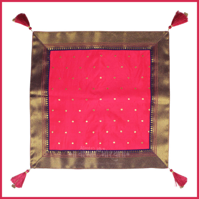Paithani Chaurang Asan (चौरंग आसन) , धार्मिक विधी, देवपूजा आणि मूर्ती स्थापनेसाठी Traditional पूजा चौरंग आसन for Mandir & धार्मिक कार्य Handcrafted Chaurang Asan for Puja,मार्गशीर्ष गुरुवार व नवरात्रीसाठी विशेष  Kalash & Murti Sthapana (20×20 inch )