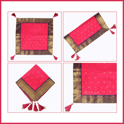 Paithani Chaurang Asan (चौरंग आसन) , धार्मिक विधी, देवपूजा आणि मूर्ती स्थापनेसाठी Traditional पूजा चौरंग आसन for Mandir & धार्मिक कार्य Handcrafted Chaurang Asan for Puja,मार्गशीर्ष गुरुवार व नवरात्रीसाठी विशेष  Kalash & Murti Sthapana (20×20 inch )