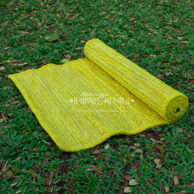 Namasmarana Japa  Natural River Grass Square Handcraft Pooja Floor Mats/Meditation Prayer, Sitting, Aasan Mat Chatai Eco-Friendly Natural River Grass Pooja Aasan | Square Handmade Meditation & Prayer Mat (Big Size )