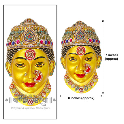 Aai Ekvira Devi Face Mukhavota for Margashirsha Puja Goddess Aai Ekvira Devi Mukhavata/Face for Puja Ekveera Maha Lakshmi Devi Ma Face for Pooja/Varalakshmi Vrath Pooja