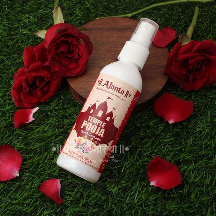 Temple Pooja Gulab Perfume Spray – Rose Fragrance for Mandir, Pooja Room & Spiritual Décor | Ajanta Temple Spray for Festivals, Prayer & Meditation
