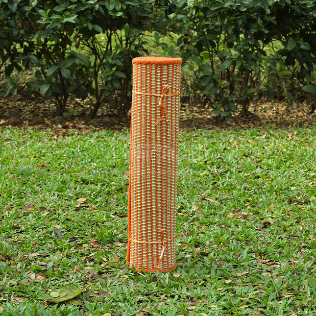 Namasmarana Japa Kusha Grass Pooja Aasan with Cover Sitting Floor Mats, Handmade Aasan for Puja Asan Mandir Meditation Foldable Pooja Sitting Chatai (Big Size)