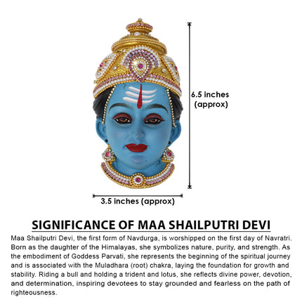 Shailaputri Devi Face Mukut– First Form of Navdurga | Parvati Putri/Sati Shailaja/Hemavati Mukhavata for Puja & Temple Decoration