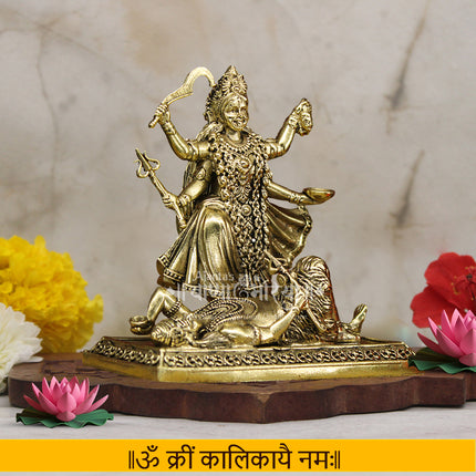 Brass Kali MATA Murti Maha Kaali with Shiva Idol Adi Shakti Ma  Goddess Kali Standing on Lord Shiva for Home, Office Decor, Diwali Pooja, Donation & Gifting Purpose Mahakali Kalika Maa Statue