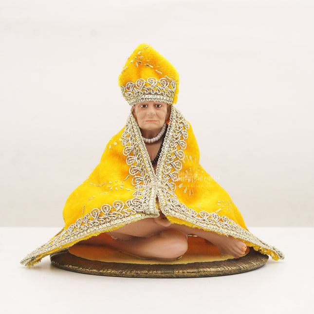 स्वामींचे वस्त्र स्वामींचा पोशाख स्वामी ड्रेस Akkalkot Niwasi Shree Swami Samarth Maharaj Embroidery Work Shirdi Sai Baba murti Dress/Idol vastra/Shawl Cloth Handcrafted Dresses  Vastra/Poshak, Embroidered Spiritual Attire (3 inch)