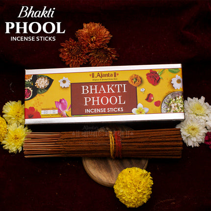 Bhakti Phool Agarbatti by Ajanta – Devotional Floral Incense Sticks for Temple, Aarti & Home Worship (250 Grams )