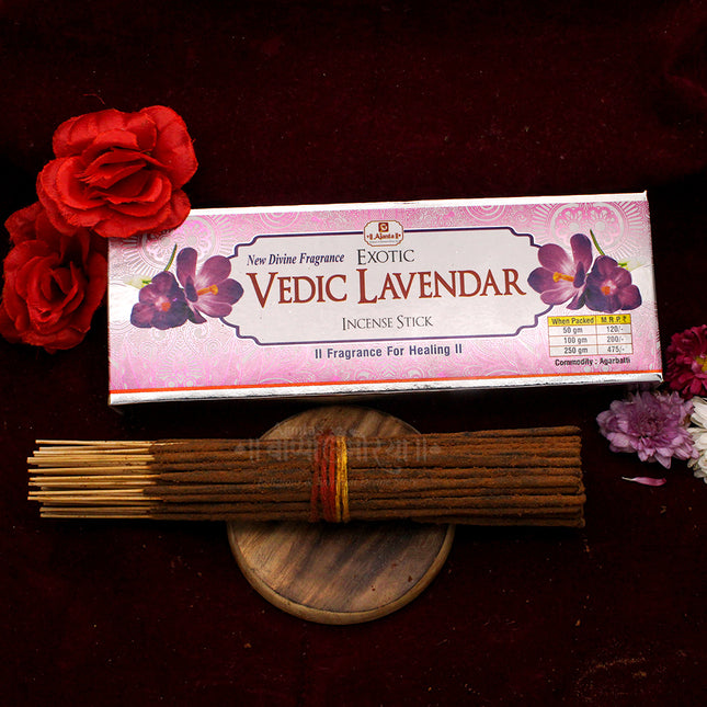 Vedic Lavender Fragrance Incense Sticks – Natural Soothing Aroma for Prayer, Yoga Sessions,(250 Grams) Mind Relaxation & Home Freshness