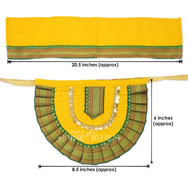 Kolhapuri Mahalaxmi Dress Vastra/Poshak | Kalash Sthapana Margashirsh Puja | Traditional Dress Poshak for Devi Maa Lakshmi for Puja(Yellow)( 6 inch Poshak)