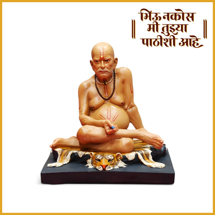 Shri Sachchidanand Swami Samarth श्री स्वामी समर्थ महाराज, अक्कलकोट निवासी Brahmandnayak Akkalkot Niwas Rajadhiraj Yogiraj Divya Fiber Idols (4.5 Inch )