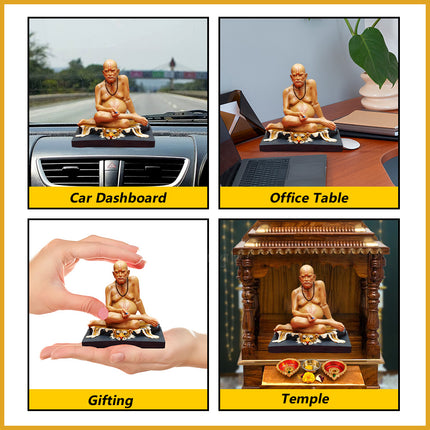 Shri Sachchidanand Swami Samarth श्री स्वामी समर्थ महाराज, अक्कलकोट निवासी Brahmandnayak Akkalkot Niwas Rajadhiraj Yogiraj Divya Fiber Idols (4.5 Inch )