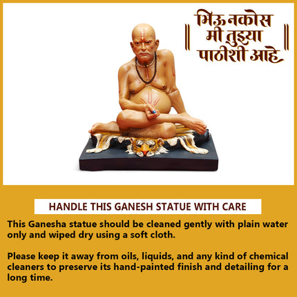Shri Sachchidanand Swami Samarth श्री स्वामी समर्थ महाराज, अक्कलकोट निवासी Brahmandnayak Akkalkot Niwas Rajadhiraj Yogiraj Divya Fiber Idols (4.5 Inch )