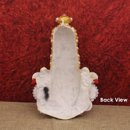 Aai Bhavani Karveer Nivasini Ambabai  Devi Face Mukhota | Mahalaxmi Golden Fiber  Face for Home Mandir | Stone Work Decorative Devi Shringar for Navratri & Margashirsha Puja