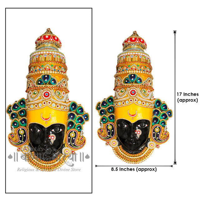 Karveer Nivasini Shree Ambabai Mahalaxmi, Face of Kolhapur Mukhavata face for Ganpati Decoration,Navaratri Puja Makhar Decoration Margashirsha Vrat, Festival Decorations (Big Size Devi FACE)