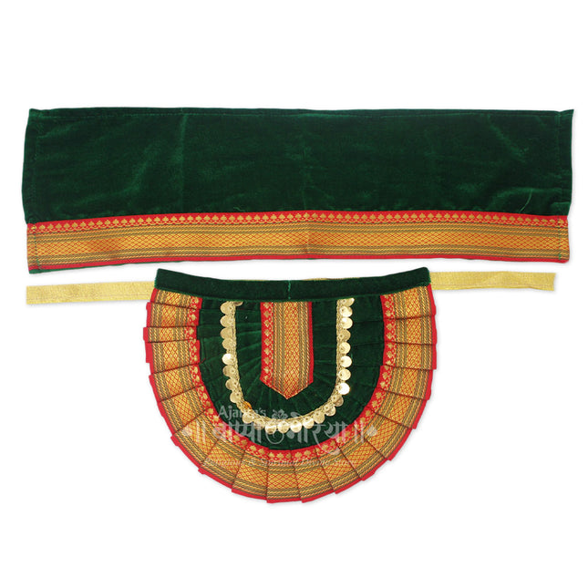 Kolhapuri Mahalaxmi Dress Vastra/Poshak | Kalash Sthapana Margashirsh Puja | Traditional Dress Poshak for Devi Maa Lakshmi for Puja (Green ) (6 Inch Poshak)