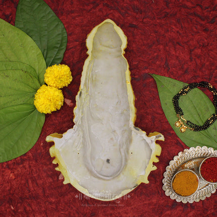 Shaktipeeth Kolhapur Ambabai Devi Face | Artistic  Hand-Painted Mukhavata | Premium Polyresin Fiber Mahalakshmi Swaroop for Vratam & MandirKolhapur Mahalakshmi Margashirsha Vratam Devi Face/Mukhavata for Navratri Puja (11 Inch)