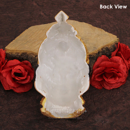 Dhanshree Yellow Madwat Mahalaxmi  Devi Face | Premium Handpainted Goddess Face for Puja | Temple Style Royal Yellow Madwat with Handmade Traditional Design Work Guruvar Vrat Puja | Margashirsha & Navratri Special