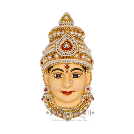 Adimaya Devi Face Mahalaxmi Mukhavata for Spiritual Puja & Navratri Celebrations Shakti Roop Devi Face Mukhota  Festival Puja Decoration